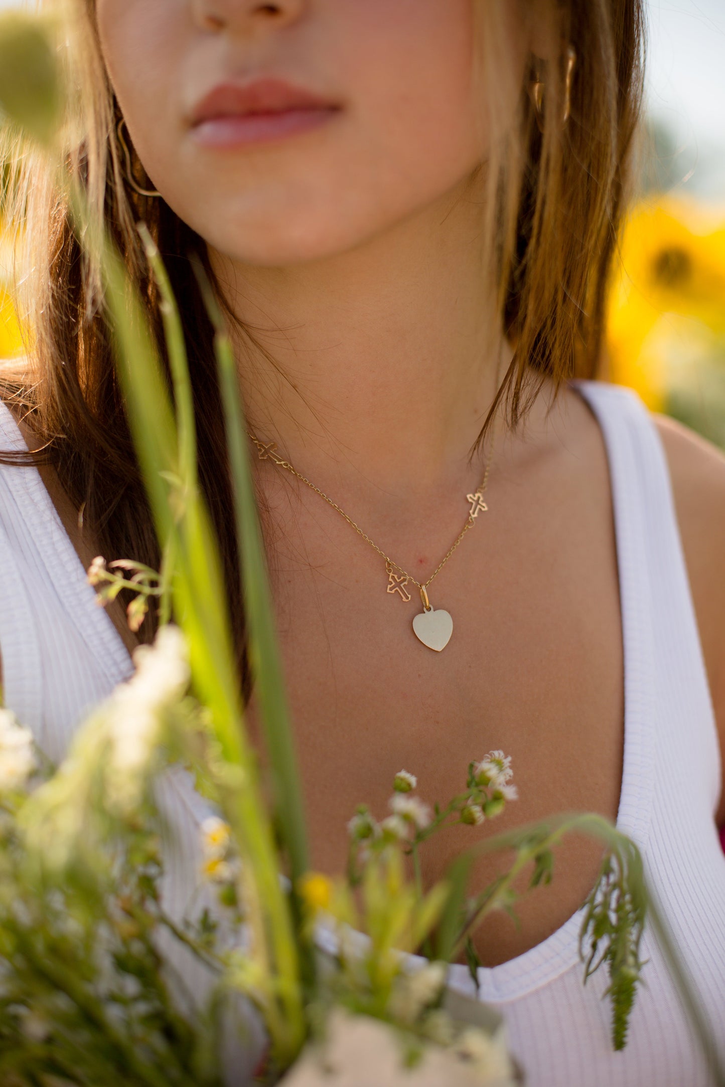 Gold Heart Pendant Necklace